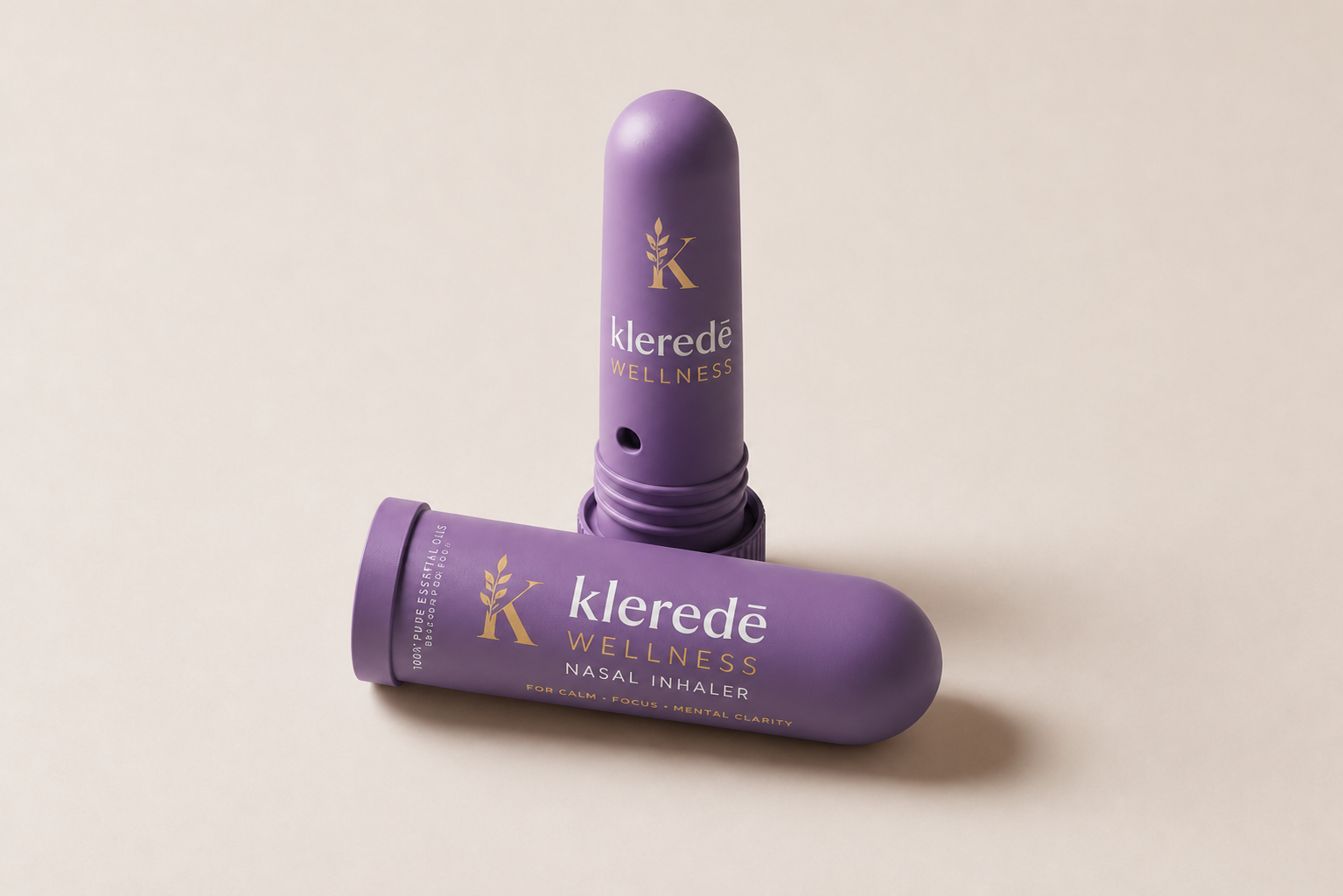 Klerede Wellness Aromatherapy Nasal Inhaler | Calm & Clarity Essential Oil Blend